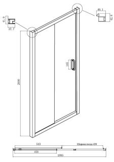 Душевая дверь Ambassador Forsa 17021117AX 110см хром/прозрачное